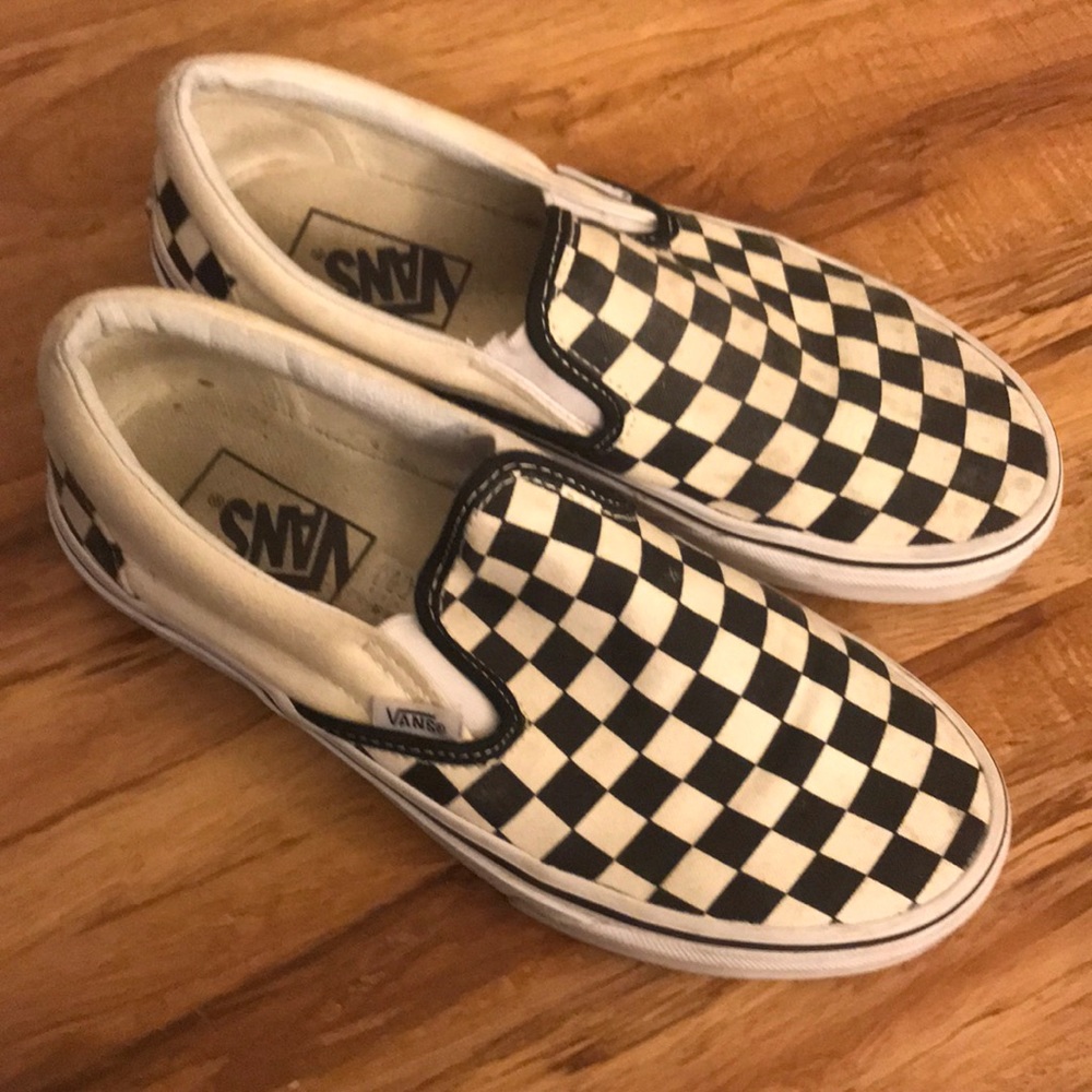 Vans checkered black and white youth 5.5